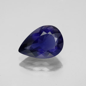 Iolite naturale blu da 2,25 ct, taglio a pera, VS