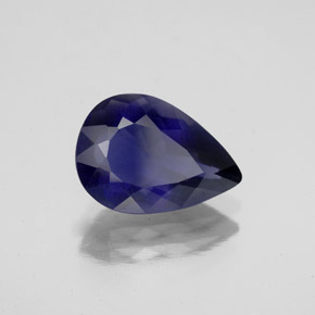 Iolite naturale blu da 2,25 ct, taglio a pera, VS