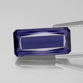 Iolite naturale blu da 3,39 ct, taglio smeraldo, VS