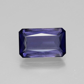 Iolite naturale blu da 3,41 ct, taglio smeraldo, VS