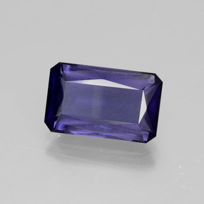 Iolite naturale blu da 3,41 ct, taglio smeraldo, VS