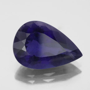 Iolite naturale blu da 6,13 ct, taglio a pera, VS-SI