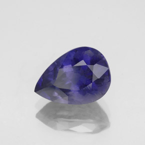 Iolite naturale blu da 1,88 ct, taglio a pera, VS