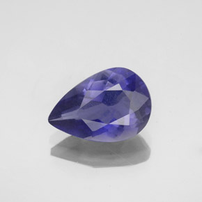 Iolite naturale blu da 1,43 ct, taglio a pera, VS