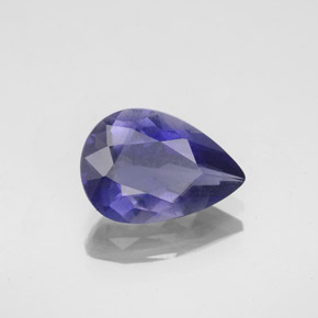 Iolite naturale blu da 1,43 ct, taglio a pera, VS