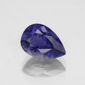 Iolite naturale blu da 1,83 ct, taglio a pera, VS