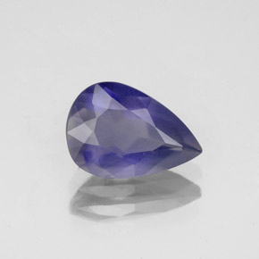 Iolite naturale blu da 1,37 ct, taglio a pera, VS