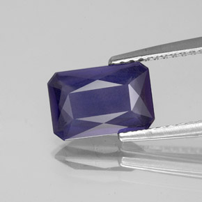 Iolite naturale blu da 1,36 ct, taglio smeraldo, VS