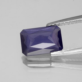 Iolite naturale blu da 1,36 ct, taglio smeraldo, VS