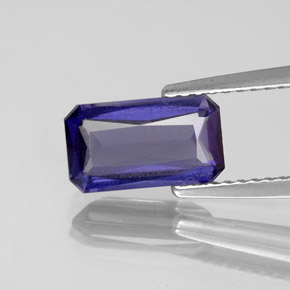 Iolite naturale blu da 1,33 ct, taglio smeraldo, VS