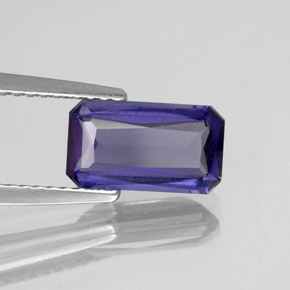 Iolite naturale blu da 1,33 ct, taglio smeraldo, VS