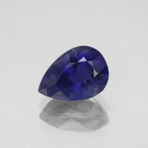 Iolite naturale blu da 2,03 ct, taglio a pera, VS
