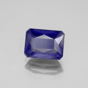 Iolite naturale blu da 2,07 ct, taglio smeraldo, VS
