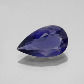 Iolite naturale blu da 2,32 ct, taglio a pera, VS