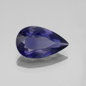 Iolite naturale blu da 2,32 ct, taglio a pera, VS