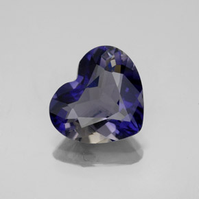 Iolite naturale blu da 2,46 ct, a forma di cuore, VS