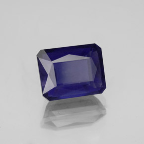 Iolite naturale blu da 2,61 ct, taglio smeraldo, VS