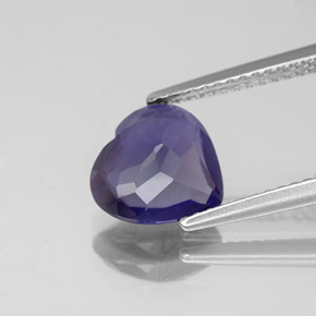 Iolite naturale blu da 1,74 ct, a forma di cuore, VS