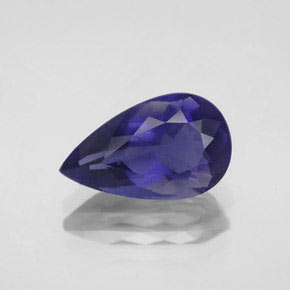 Iolite naturale blu da 2,91 ct, taglio a pera, VS