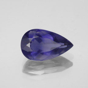 Iolite naturale blu da 2,91 ct, taglio a pera, VS