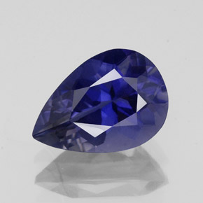 Iolite naturale blu da 1,47 ct, taglio a pera, VS-SI