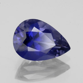Iolite naturale blu da 1,47 ct, taglio a pera, VS-SI