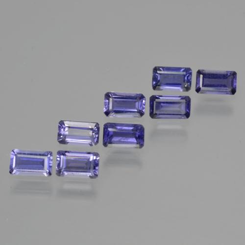 Iolite naturale blu da 2,17 ct, taglio smeraldo, VS