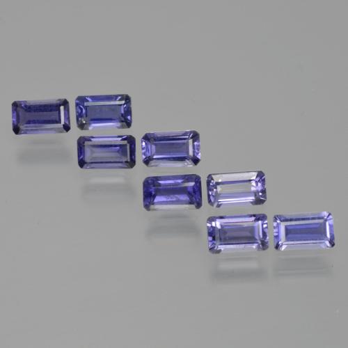 Iolite naturale blu da 2,17 ct, taglio smeraldo, VS