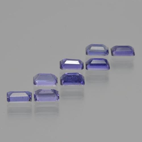 Iolite naturale blu da 2,17 ct, taglio smeraldo, VS
