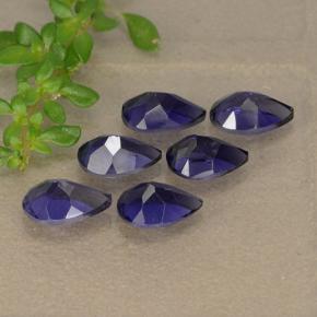 Iolite naturale blu intenso da 2,27 ct, taglio a pera, VS