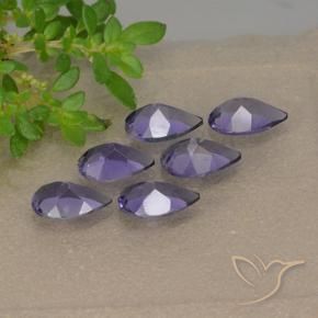 Iolite naturale viola da 1,65 ct, taglio a pera, VS