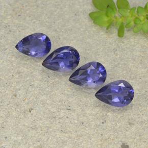 Gemme di Iolite Viola scuro naturale da 1.39 ct, Forma a pera, VS