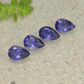 Gemme di Iolite Viola scuro naturale da 1.39 ct, Forma a pera, VS