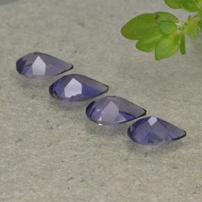 Iolite naturale viola da 1,31 ct, taglio a pera, VS