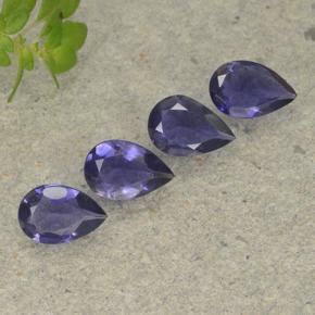 Iolite naturale viola da 1,11 ct, taglio a pera, VS