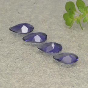 Iolite naturale viola da 1,11 ct, taglio a pera, VS