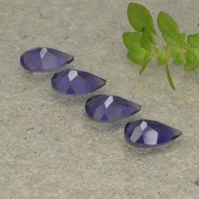 Iolite naturale viola da 1,18 ct, taglio a pera, VS