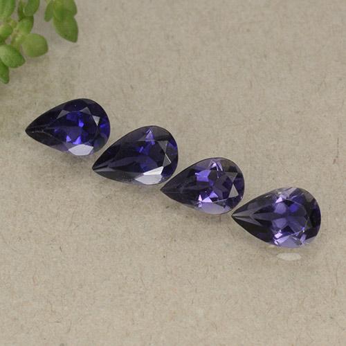 Iolite naturale viola da 1,34 ct, taglio a pera, VS