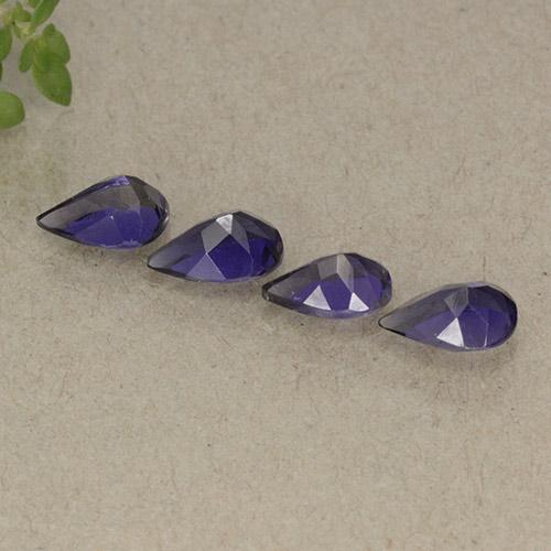 Iolite naturale viola da 1,34 ct, taglio a pera, VS