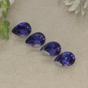 Iolite naturale blu da 1,63 ct, taglio a pera, VS