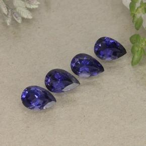 Iolite naturale blu da 1,63 ct, taglio a pera, VS