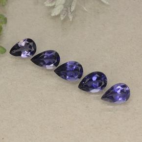Iolite naturale viola da 1,74 ct, taglio a pera, VS