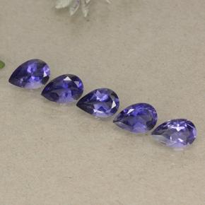 Iolite naturale viola da 1,74 ct, taglio a pera, VS