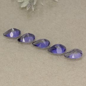 Iolite naturale viola da 1,74 ct, taglio a pera, VS