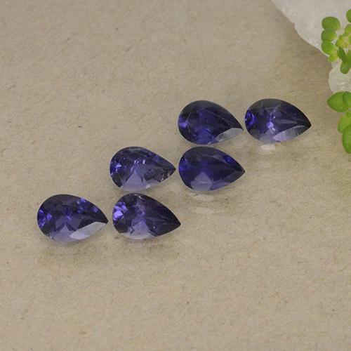 Gemme di Iolite Blu scuro naturale da 2.28 ct, Forma a pera, VS