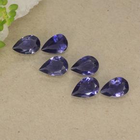 Iolite naturale viola da 1,60 ct, taglio a pera, VS