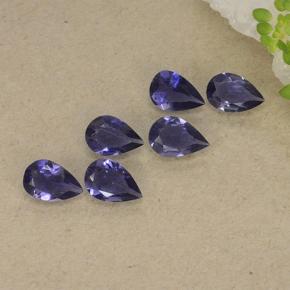 Iolite naturale viola da 1,60 ct, taglio a pera, VS