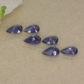 Iolite naturale viola da 1,60 ct, taglio a pera, VS