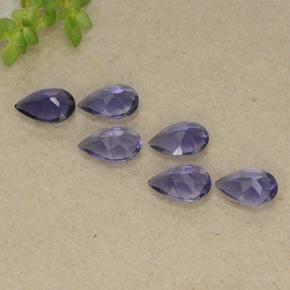 Iolite naturale viola da 1,68 ct, taglio a pera, VS