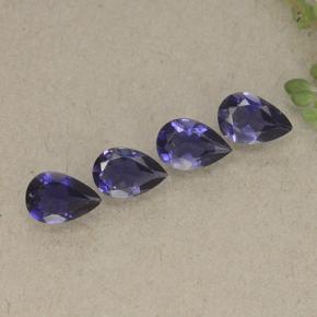 Iolite naturale viola da 1,26 ct, taglio a pera, VS